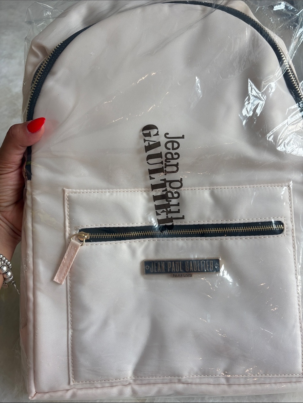 Jean Paul Gaultier (parfums)Pale Pink Backpack with Front Zip Pocket